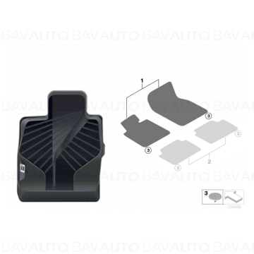 51472458862 - Set covorase fata "All-Weather" - Negru - BMW Seria 8 G14, F91 M8, G15, F92 M8, G16, F93 M8 - Original BMW