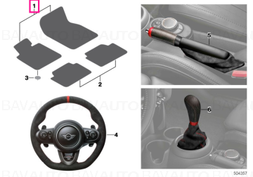 51472469133 - Set covorase fata JCW, Textil , Negru - Mini Countryman F60 - Original BMW - Mini