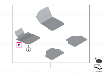 51472997523 - Floor mat velours driver side ANTHR./OYSTER   - Original BMW