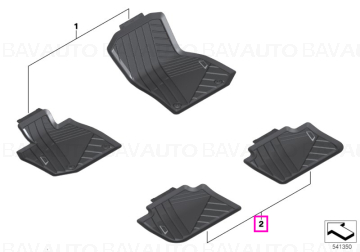 51475B3C4E7 -  Set covorase spate "All-Weather", Negru - BMW X3 G45 - Original BMW