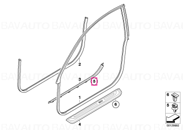 51477117532 - Clips cu șaibă etanșare bej - BMW - Seria 5 E60, Seria 5 E60 LCI - de la 03.03.2003 - Original BMW Group - B…