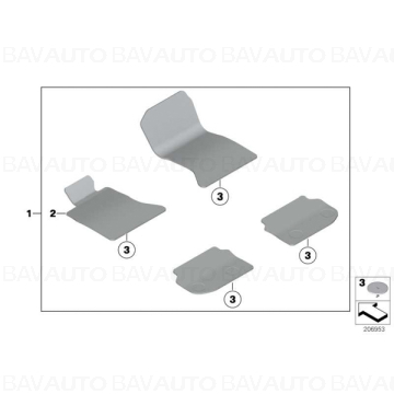 51477220449 - Set covorase fata/spate, Velur, Bej (Oyster) - BMW Seria 5 F10 F11 - Original BMW