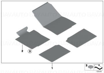 51477316564 - Set covorase fata/spate, Velur, Bej - BMW Seria 3 E90 E91 - Original BMW