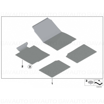 51477316613 - Set covorase fata/spate Velur,  Antracit - BMW Seria 3 E93 - Original BMW