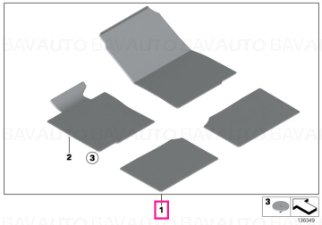51477316615 - Set covorase fata/spate Velur, Bej - BMW Seria 3 E93 - Original BMW
