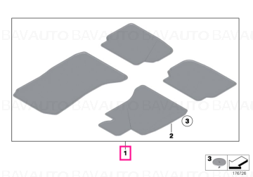 51477337688 - Set of floor mats Velours OYSTER          - Original BMW