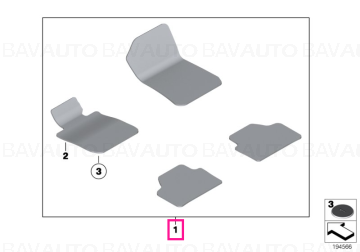 51477348391 - Set of floor mats Velours KORALLROT - Original BMW