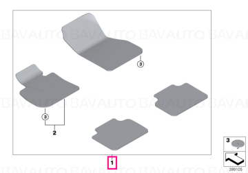 51477409638 - Set complet covorase velur - ANTHRAZIT - BMW Seria 2 F45 - Original BMW