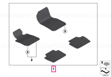 51477426317 - Set covorase fata/spate, Velur, Antracit - BMW Seria 3 F30 F31 F80 M3 - Original BMW