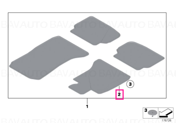 51477427894 - Floor mat velours driver side BLACK - Original BMW