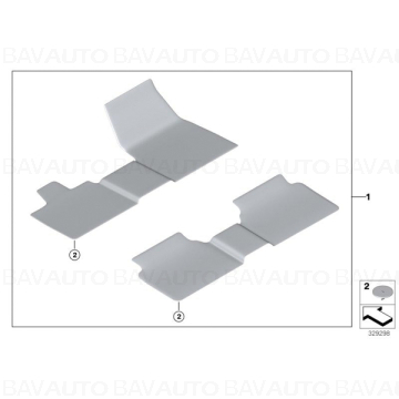 51477440124 - Set de covorase din catifea BMW i3 - CARUMGRAU - Original BMW