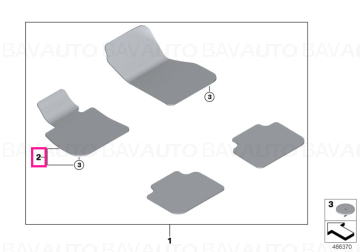 51477471539 - Floor mat, driver's side GRAU85 - Original BMW