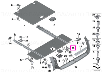 51477488896 - Mecanism blocare, dreapta - BMW Seria 5 G31 - Original BMW
