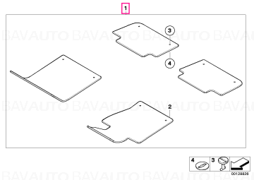 51478227522 - Set covorase fata/spate, Velur, Bej - BMW Seria 3 E46 - Original BMW