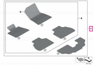 51479461754 - Set of floor mats with edge binding ELFENBEINWEISS - Original BMW