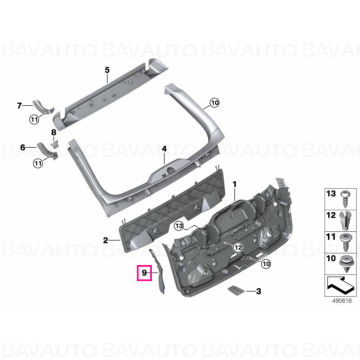 Panou ornamental, capac stanga portbagaj - BMW Seria 5 G31