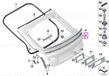 Banda adeziva montaj Ornament/Spoiler capota portbagaj - BMW Seria 4 G26 Gran Coupe, i4 G26 Gran Coupe