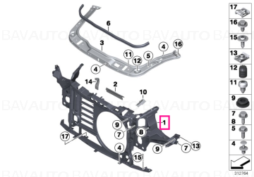 51647145012 - Panou fata - BMW - Mini - Mini 3 Usi R56, Mini 3 Usi R56 LCI - de la 01.09.2006 - Original BMW - Mini Group …