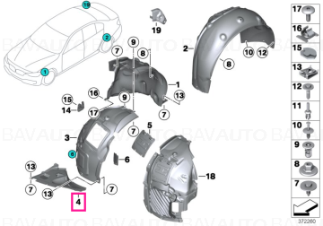 51718055020 - Cover, bottom right - BMW - Seria 3 F30, Seria 3 F30 LCI - de la 02.11.2011 - Original BMW Group - BavAUTO