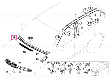 51718234698 - Agrafă - BMW - Seria 3 E46, Seria 7 E65 - de la 01.12.1997 - Original BMW Group - BavAUTO