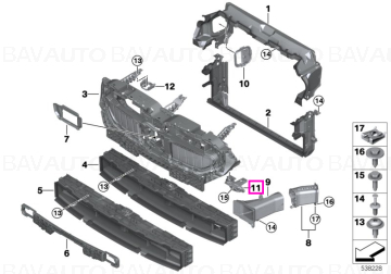 Suport superior stanga, canal aer racire sistem franare - BMW Seria 5 G60 G61 G68 G90 G99 M5