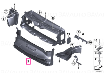 51748054228 - Air duct, bottom - BMW - Seria 3 F30, Seria 3 F30 LCI - de la 02.11.2011 - Original BMW Group - BavAUTO