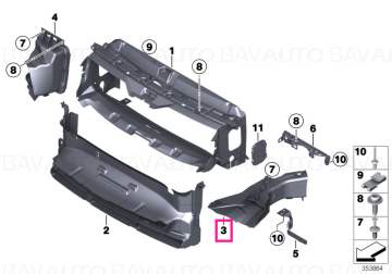 51748054229 - Air duct, brake, left M - BMW - Seria 3 F30, Seria 3 F30 LCI - de la 02.11.2011 - Original BMW Group - BavAUTO