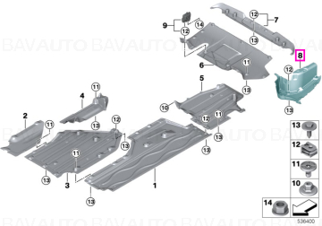 Scut/Carenaj inferior spate, stanga - BMW Seria 5 G60 G61