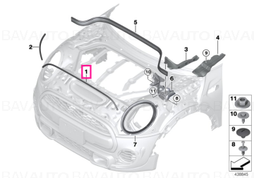 51767388091 - Front engine hood sealing - Original BMW