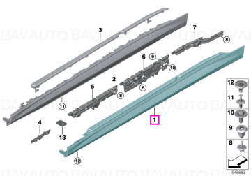 Ornament M, prag lateral stanga - BMW Seria 5 G60 G61