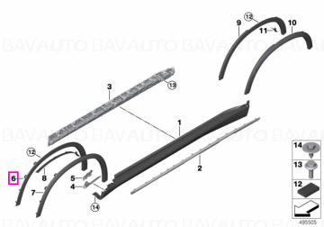 Ornament pasaj roata, aripa spate, stanga - BMW X5 G05