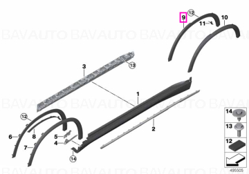 51777468828 - Wheel arch trim, rear right - BMW - X5 G05 - de la 01.08.2018 - Original BMW Group - BavAUTO