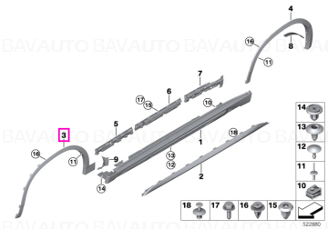51778089918 - Wheel arch trims, primed, front right - BMW - X2 F39 - de la 02.11.2017 - Original BMW Group - BavAUTO