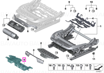 Suport unitate comanda incalzire scaun, stanga - BMW Seria 2 G42 G87, Seria 3 G20 G21 G28 G80 G81, Seria 4 G22 G23 G26 G82 G83, Seria 5 F90 M5, Seria 8 G14 G15 G16 F91 F92 F93 M8, i4 G26, iX3 G08, X3 G01 G08 F97 M, X4 G02 F98 M