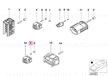 61131393704 - Soclu terminal MQS ELA 0.2-0.5 MM² 0.2-0.5 MM² SN - BMW - Seria 8 E31, Seria 5 E34 - de la 01.01.1989 - Orig…