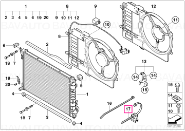 61136916946 - Bandă cablu cu suport L=200MM - BMW - Seria 3 E46, Z8 E52 - de la 01.09.1995 - Original BMW Group - BavAUTO