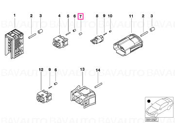 61138366249 - Garnitura fictivă MQS Ø=3,6 - BMW - Seria 7 E38, Seria 5 E39 - de la 01.07.1993 - Original BMW Group - BavAUTO