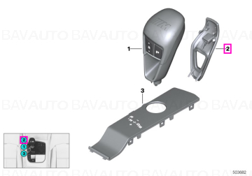 Capac/Ornament piele selector viteze - BMW Seria 2 87 M2, Seria 3 G80 G81 M3, Seria 4 G82 G83 M4, Seria 8 F90 F91 F92 M8, X3 F97 M, X4 F98 M, X5 F95 M, X6 F96 M