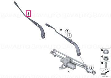 61619465075 - Wiper arm, passenger's side  - Original BMW