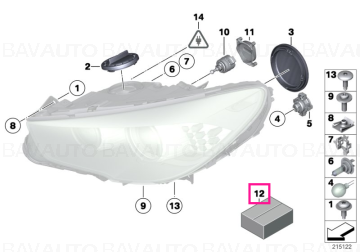 63117296902 - Repair kit headlight - BMW - Seria 5 F10, Seria 5 F11 - de la 03.08.2009 - Original BMW Group - BavAUTO