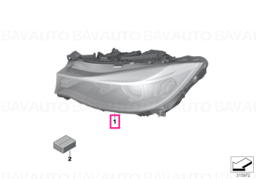 63117355560 - Bi-xenon headlight AKL, right - Original BMW