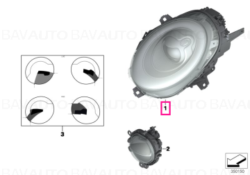 63117448383 - Headlight, LED technology, left - Original BMW