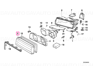 63128361279 - Geam far stanga - Original BMW