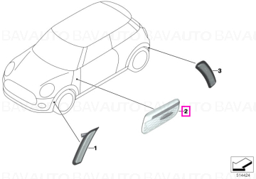 Semnalizator aditional lateral stanga, Cooper SE - Mini F56 BEV - tip motor IB1