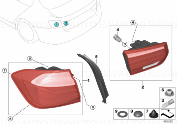 Lampa stop stanga, pe hayon - BMW Seria 3 F30 F31 F80