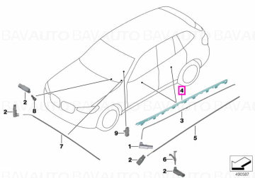 Modul iluminare, contur prag usa stanga - BMW iX3 G08, X3 G01 G08 F97 M, X4 G02 F98 M