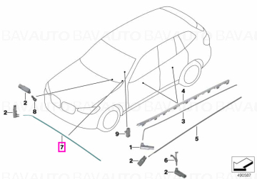 Conductor fibra optica panoul instrumente - BMW iX3 G08, X3 G01 G08 F97 M, X4 G02 F98 M