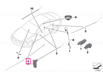 63319199789 - Optical conductor, door, front top left - Original BMW