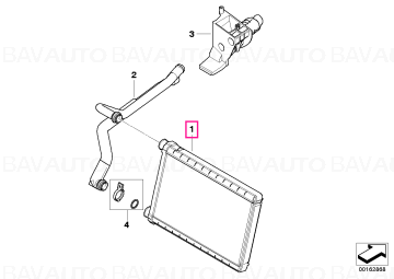 64119128953 - Radiator încălzire VALEO - BMW - Seria 1 E81, Seria 1 E82 - de la 01.06.2004 - Original BMW Group - BavAUTO
