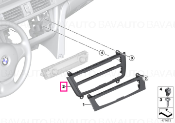 64119338772 - Trim, A/C operating unit - BMW - Seria 1 F20 LCI, Seria 1 F21 LCI - de la 04.11.2013 - Original BMW Group - …